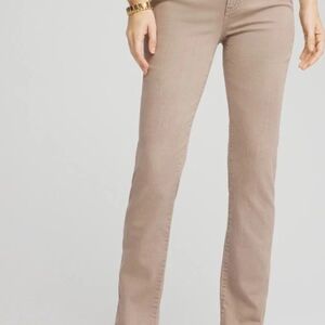 Chico's Women's Beige Suade Straight Leg Jeans
